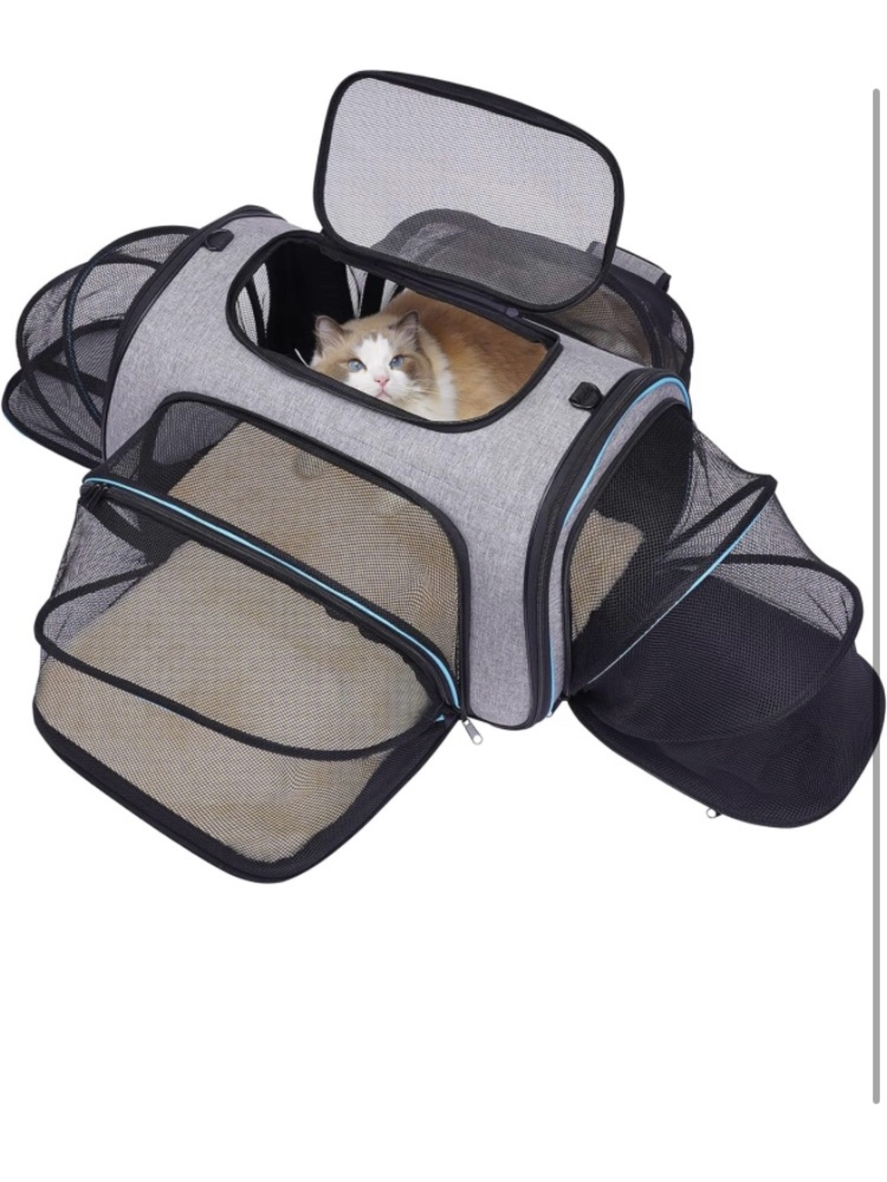 Siivton Gray Extendable Pet Travel Carrier - Airline Approved
